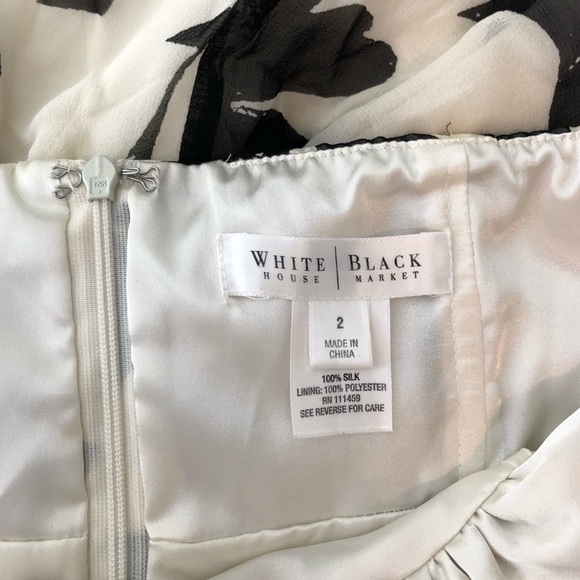 White House/Black Market Silk halter dress 2 - Picture 4 of 16